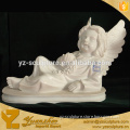 life size pure whie marble lying child angel sculpture for garden decoration